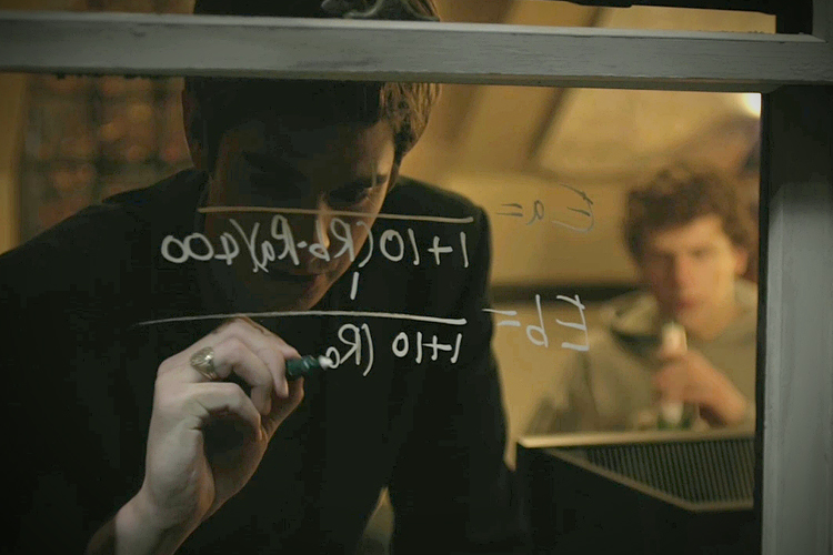 Andrew Garfield and Jesse Eisenberg in "The Social Network"