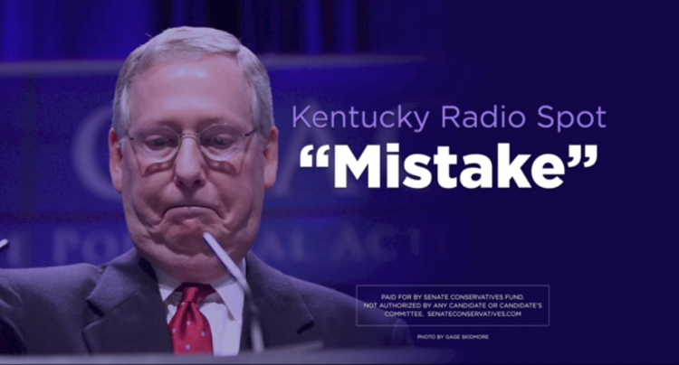 Mitch McConnell in The Senate Conservatives Fund's "Mistake" radio ad (<a href="http://www.huffingtonpost.com/2014/03/04/mitch-mcconnell-gay-marriage_n_4899292.html">screen shot, The Senate Conservatives Fund</a>)