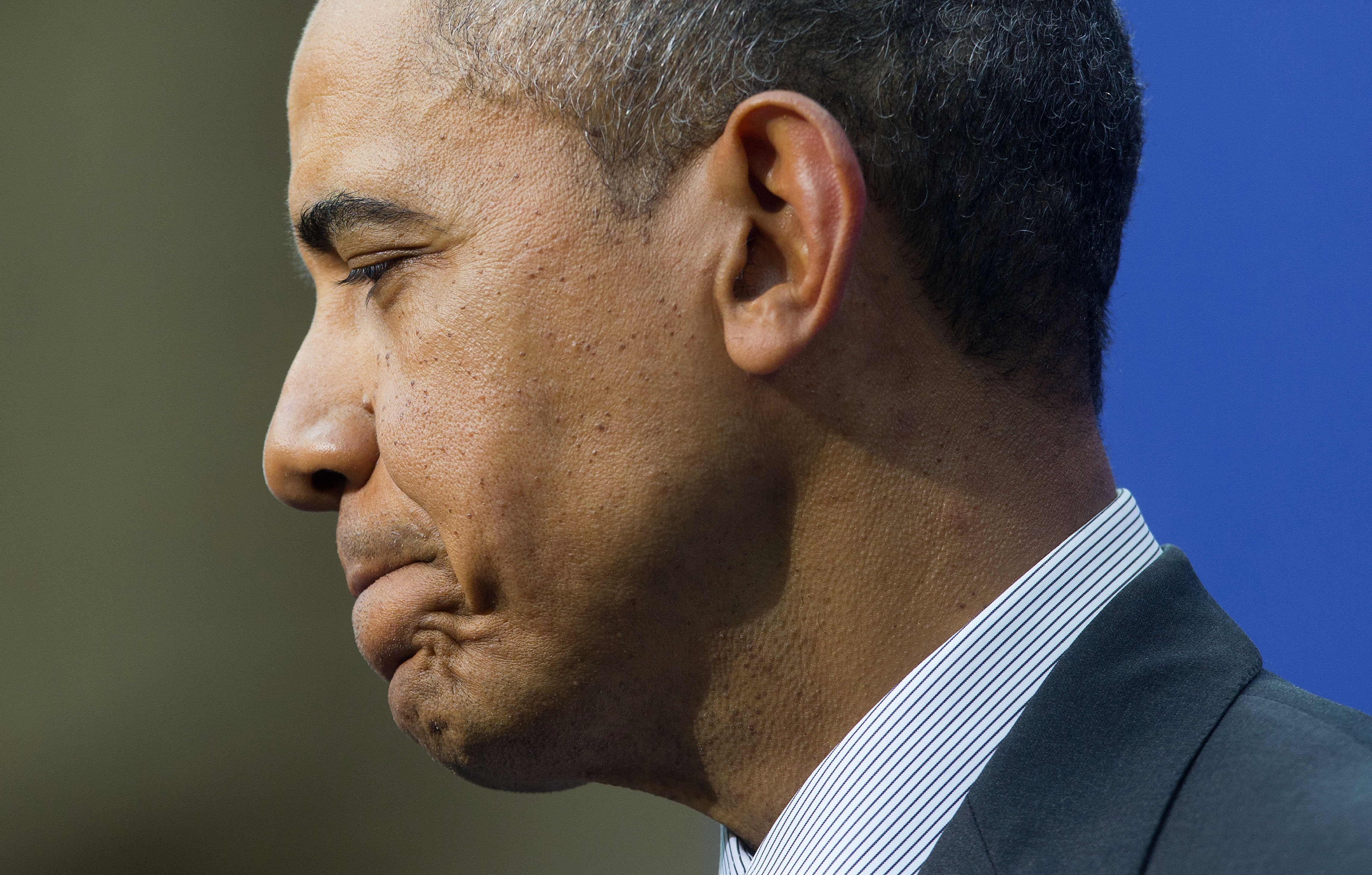 President Barack Obama Obama pauses before answering a question during a joint news conference with Dutch Prime Minister Mark Rutte at the conclusion of the Nuclear Security Summit in The Hague, Netherlands, Tuesday, March 25, 2014. (AP Photo/Pablo Martinez Monsivais) (AP)