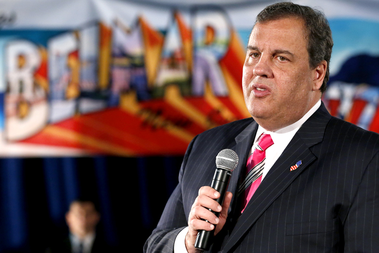 Chris Christie talks during a town hall meeting, Tuesday, March 25, 2014, in Belmar, N.J. (AP/Julio Cortez)