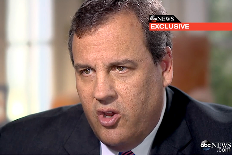 Chris Christie during an interview with Diane Sawyer, March 27, 2014. (ABC News)