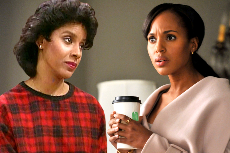Phylicia Rashad in "The Cosby Show," Kerry Washington in "Scandal" (NBC/ABC)