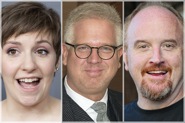 Lena Dunham, Glenn Beck, Louie C.K. (Reuters/Andrew Kelly/AP/Andy Kropa/Reuters/Gus Ruelas)