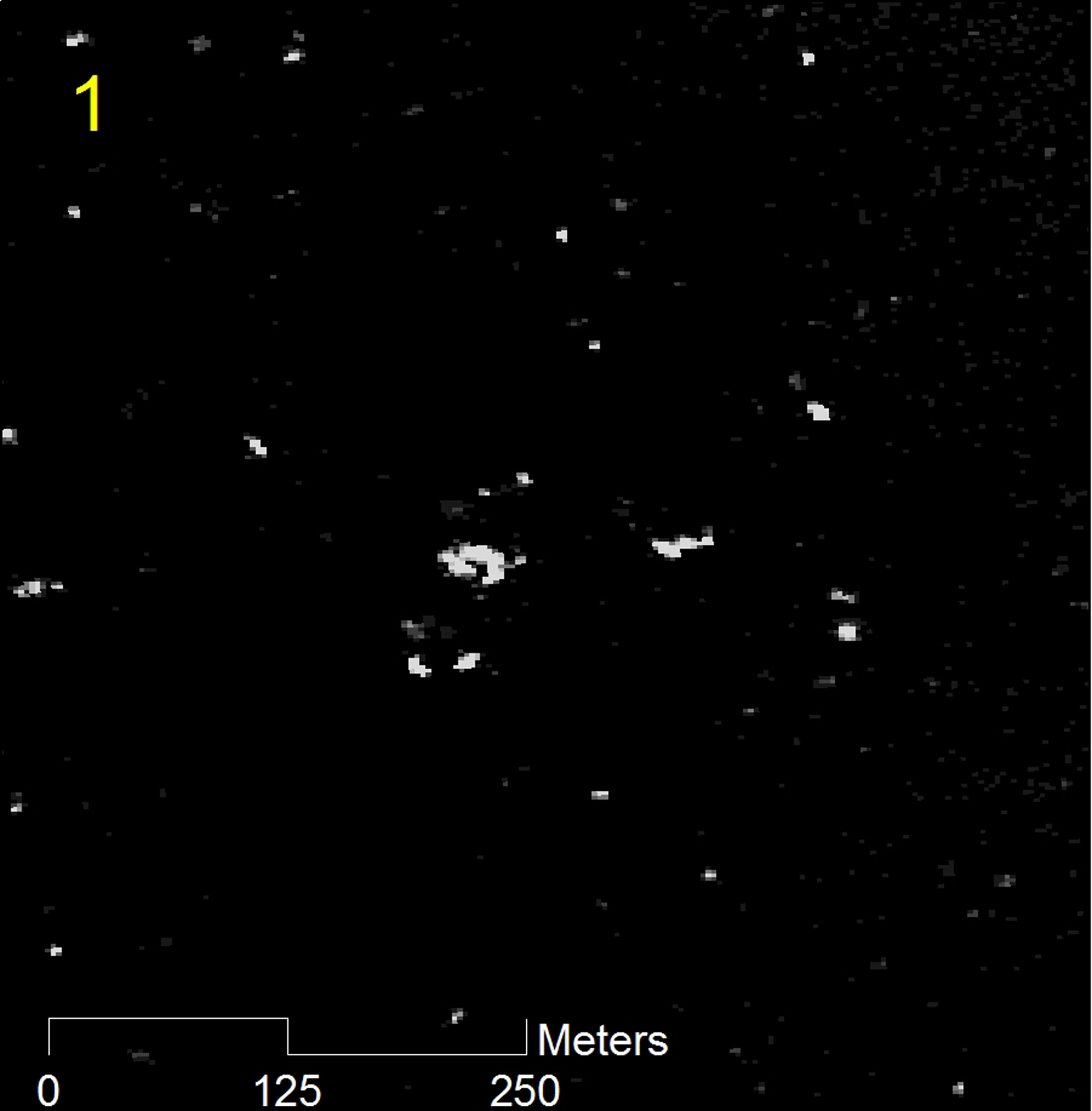 In this photo taken by Thaichote satlelite on March 24, 2014 and released March 27, 2014 by Geo-Informatics and Space Technology Development Agency (GISTDA), a Thai satellite has detected about 300 objects floating in the Indian Ocean near the search area for the missing Malaysia Airlines jetliner, officials said Thursday. (AP Photo/GISTDA) (Geo-informatics And Space Technology Development Agency (gistda))