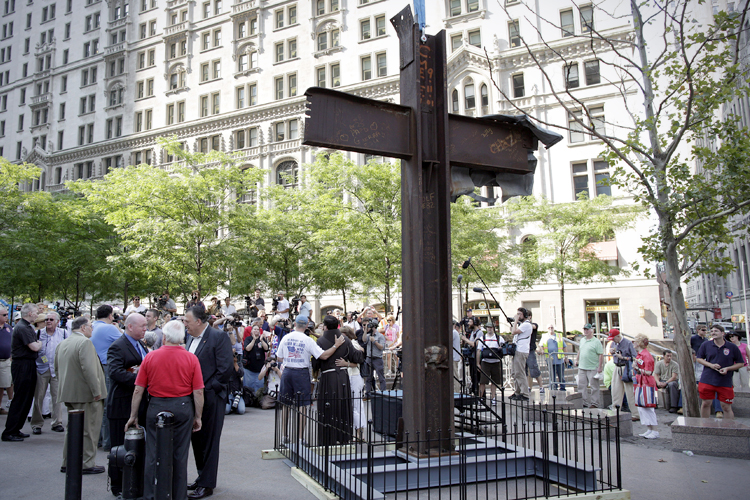 The World Trade Center Cross, before it is transported to the 9/11 Memorial and Museum. (Reuters/Chip East)