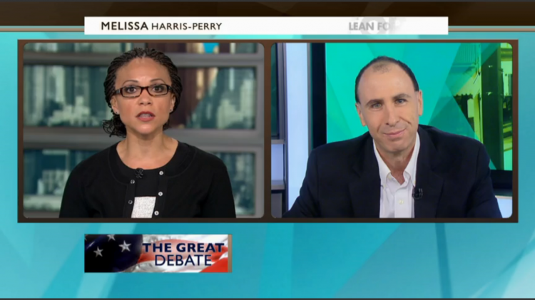 Melissa Harris-Perry and Jonathan Chait (Screen shot, MSNBC)