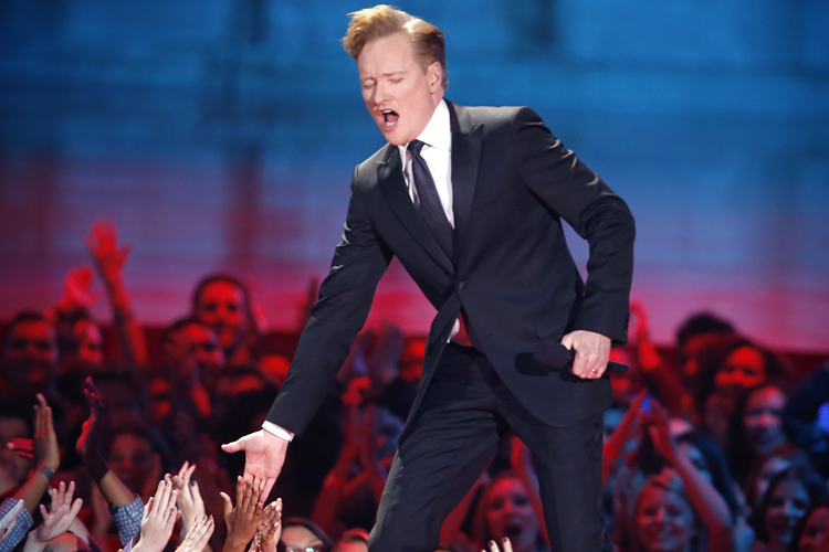 Conan O'Brien hosts the 2014 MTV Movie Awards in Los Angeles, California  April 13, 2014. (Reuters/Lucy Nicholson)
