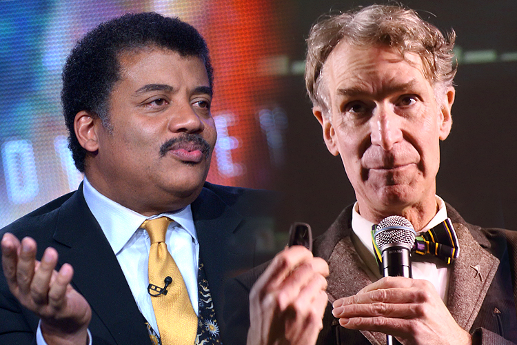 Neil DeGrasse Tyson, Bill Nye (AP/Richard Shotwell/John Davisson)