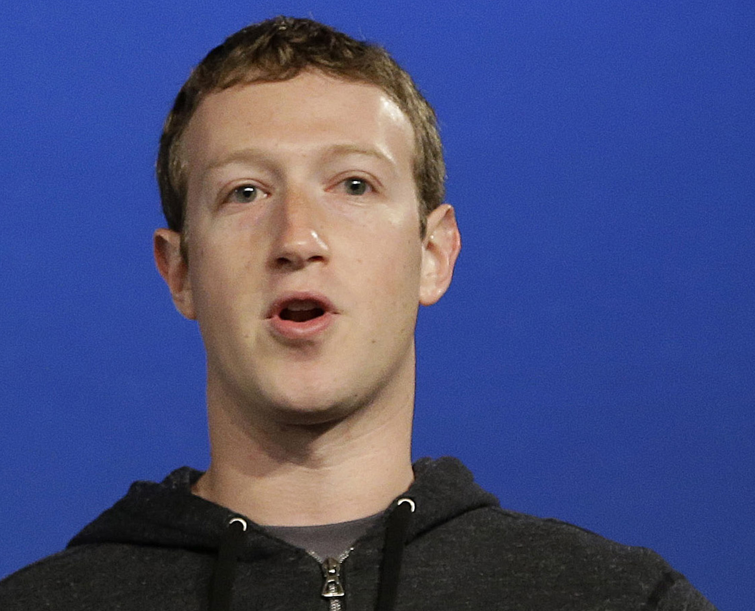FILE - In this Thursday, March 20, 2013 file photo, Facebook CEO Mark Zuckerberg speaks at Facebook headquarters in Menlo Park, Calif. Zuckerberg reaped a $3.3 billion gain last year by exercising stock options in the social networking company that he founded in a Harvard University dorm room. (AP Photo/Jeff Chiu, File) (AP)
