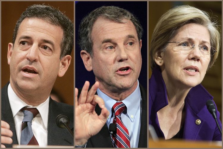 Russ Feingold, Sherrod Brown, Elizabeth Warren (Reuters/Larry Downing/AP/Tony Dejak/Joshua Roberts)
