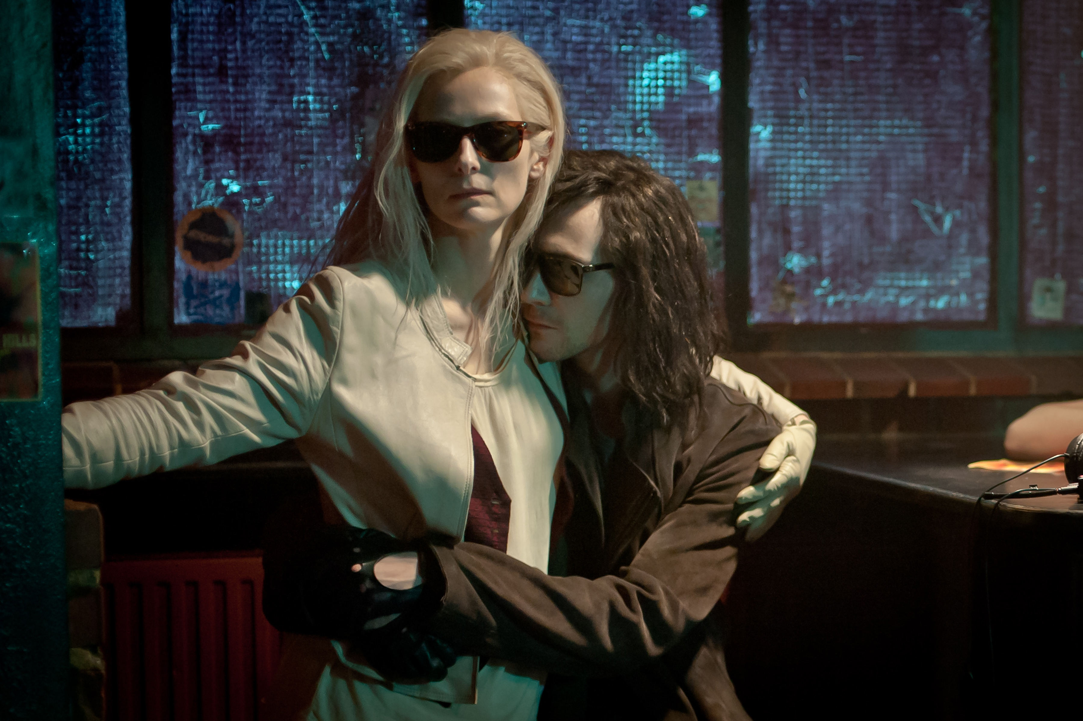 This image released by Sony Pictures Classics shows Tilda Swinton, left, and Tom Hiddleston in a scene from "Only Lovers Left Alive." (AP Photo/Sony Pictures Classics, Gordon A. Timpen)