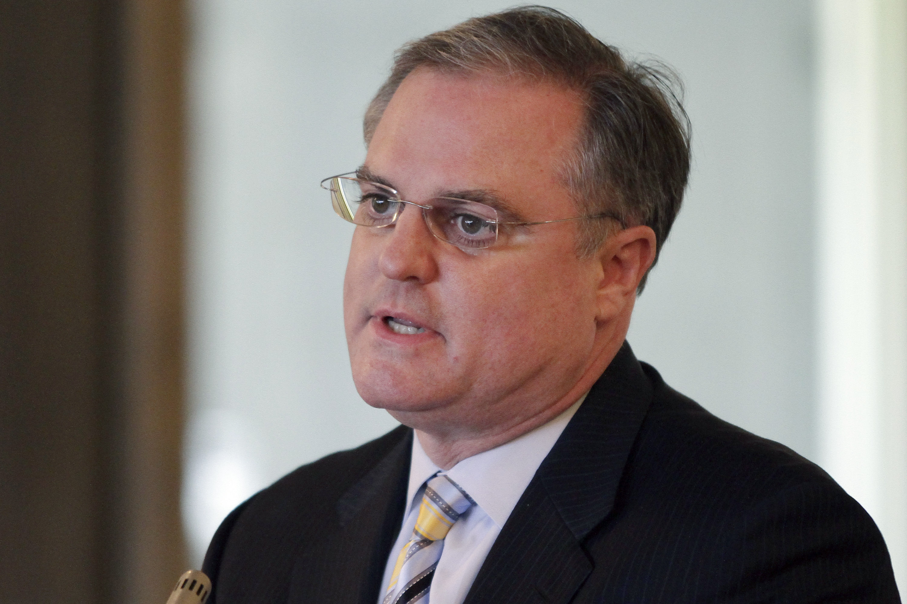 FILE  - In this Nov. 1, 2013 file photo, Sen. Mark Pryor, D-Ark., speaks to a meeting of university officials in Little Rock, Ark. Americas self-sorting into Republican and Democratic regions is reshaping the Senate, where the GOP is benefiting from its expanding success in small, conservative states. Republican senators are entrenching themselves in small states that elected Democratic senators a few years ago, even as those states reliably backed Republican presidential candidates. Arkansas' last remaining congressional Democrat, Pryor, is in an intense struggle for re-election this fall. (AP Photo/Danny Johnston, File) (AP)