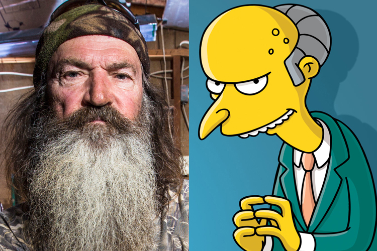 Phil Robertson of "Duck Dynasty," Mr. Burns of "The Simpsons" (A&E/Karolina Wojtasik/FOX)