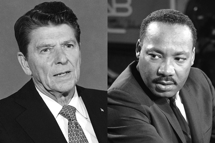 Ronald Reagan, Dr. Martin Luther King, Jr. (AP/Reed Saxon/Henry Burroughs)