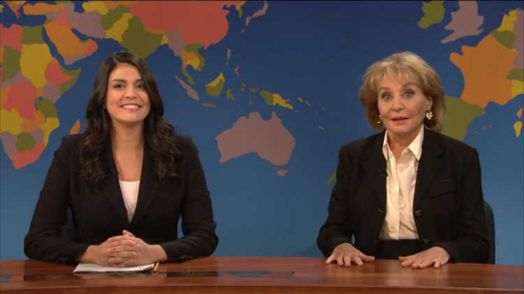 Cecily Strong and Barbara Walters (Screen shot, NBC)