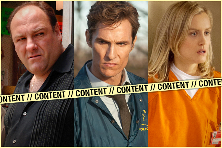 James Gandolfini in "The Sopranos," Matthew McConaughey in "True Detective," Taylor Schilling in "Orange Is the New Black" (HBO/Netflix/Salon)