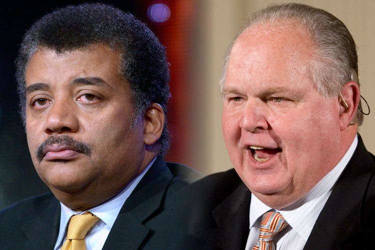 Neil DeGrasse Tyson, Rush Limbaugh (AP/Richard Shotwell/J. Scott Applewhite)