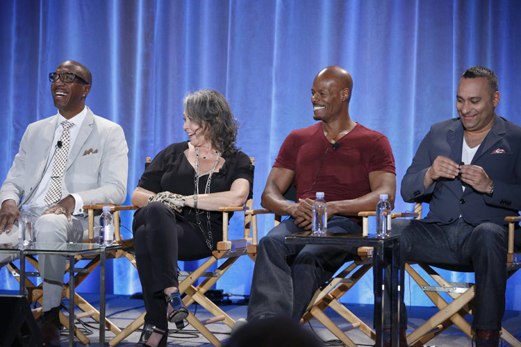JB Smoove, Roseanne Barr, Keenen Ivory Wayans and Russell Peters of "Last Comic Standing" (NBC/Ben Cohen)