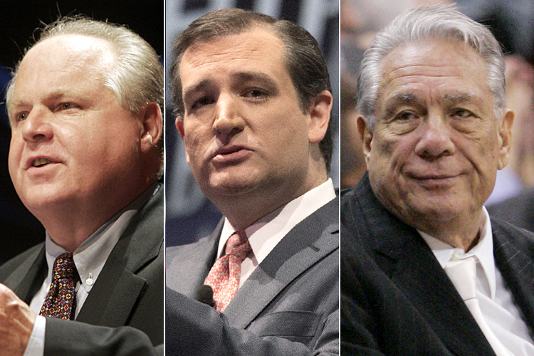 Rush Limbaugh, Ted Cruz, Donald Sterling (Reuters/Micah Walter/Adrees Latif/AP/Mark J. Terrill)