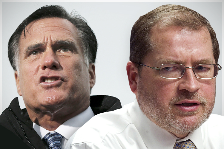 Mitt Romney, Grover Norquist (Reuters/Shannon Stapleton/Jonathan Ernst/Photo collage by Salon)