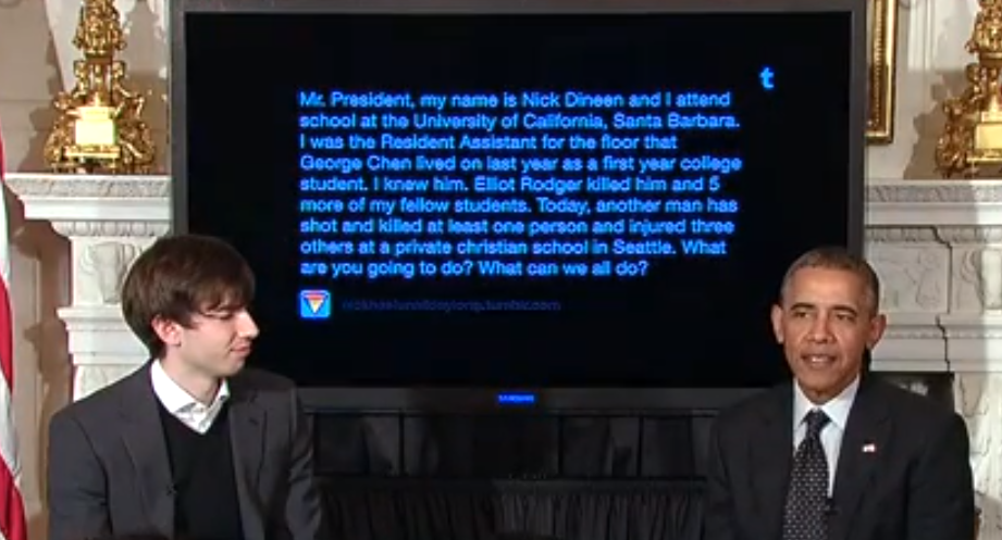 David Karp speaks to President Obama at Tumblr Q&A (screenshot)