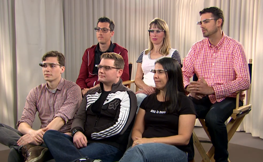 Google Glass users at "The Daily Show" (screenshot)