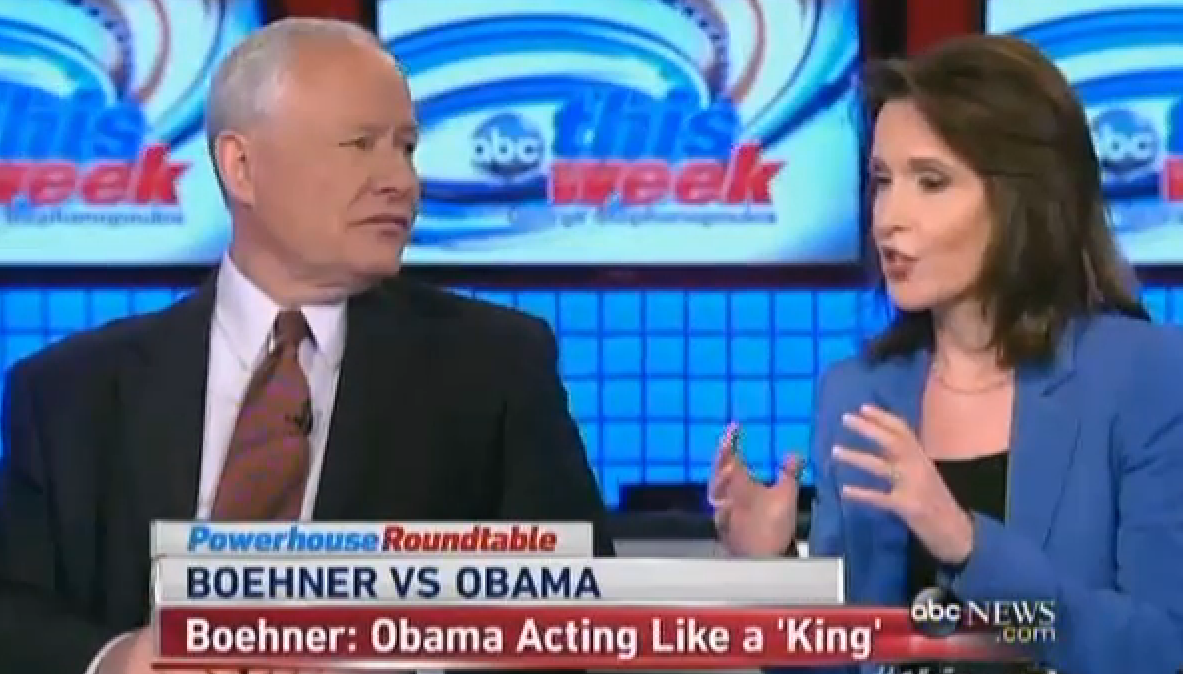 Bill Kristol and Katrina vanden Heuvel on ABC's "This Week" (screenshot)