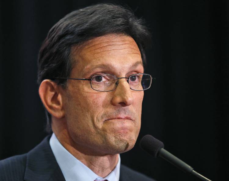 House Majority Leader Eric Cantor, R-Va., delivers a concession speech in Richmond, Virginia, Tuesday, June 10, 2014 (AP Photo/Steve Helber)
