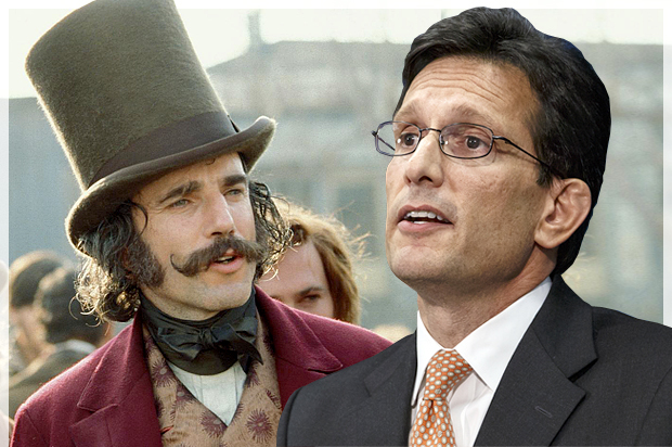 Daniel Day-Lewis as Bill 'The Butcher' Cutting in "Gangs of New York," Eric Cantor (AP/J. Scott Applewhite/Photo collage by Salon)