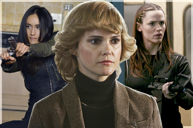 Maggie Q in "Nikita," Keri Russell in "The Americans," Jennifer Garner in "Alias" (CW/FX/ABC/Salon)