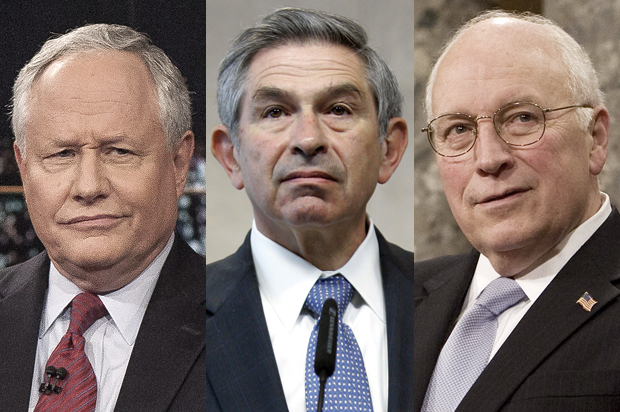 William Kristol, Paul Wolfowitz, Dick Cheney (AP/Janet Van Ham/Yves Logghe/Reuters/Larry Downing/Salon)