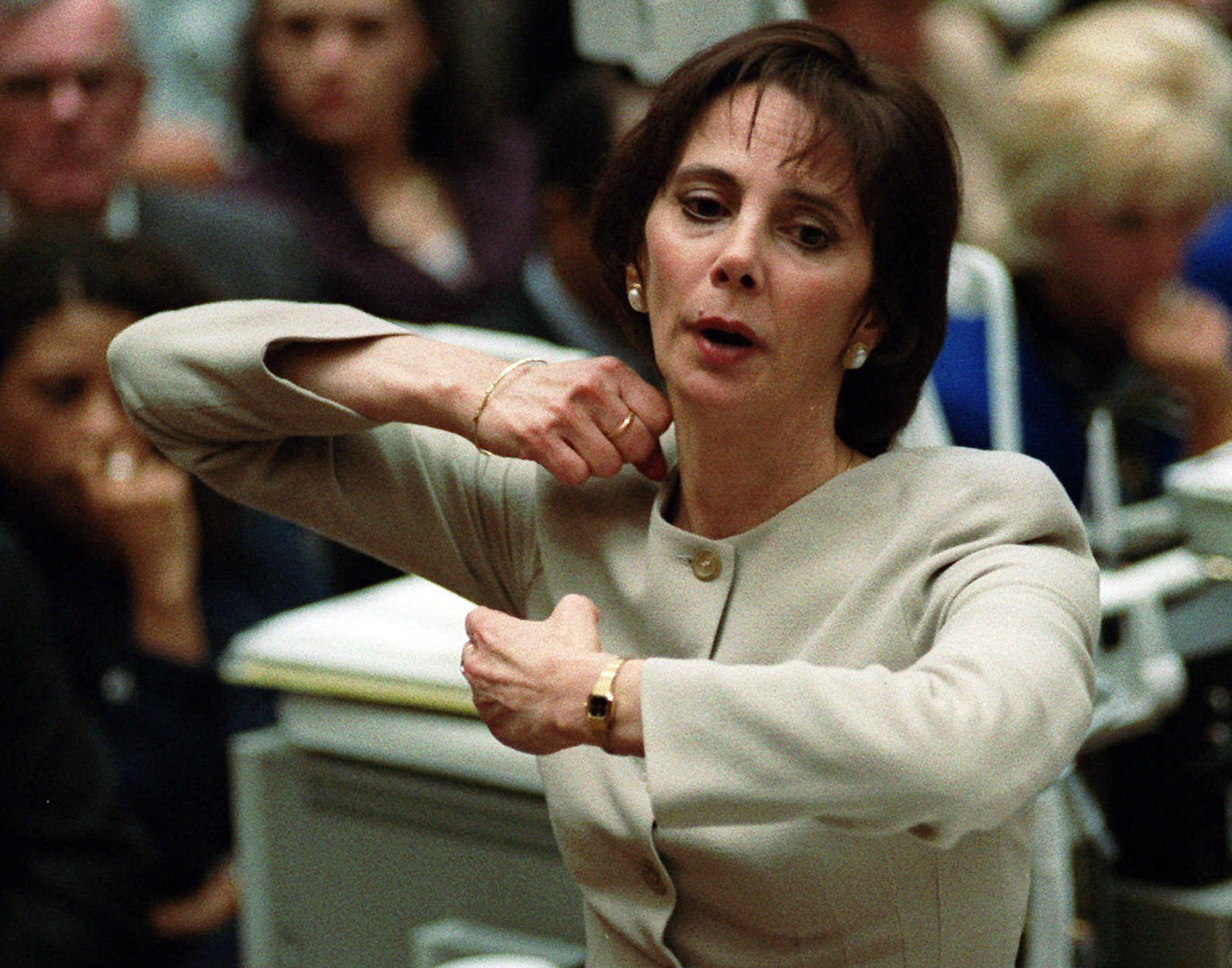 Prosecutor Marcia Clark during the O.J. Simpson murder trial in 1995. (AP)
