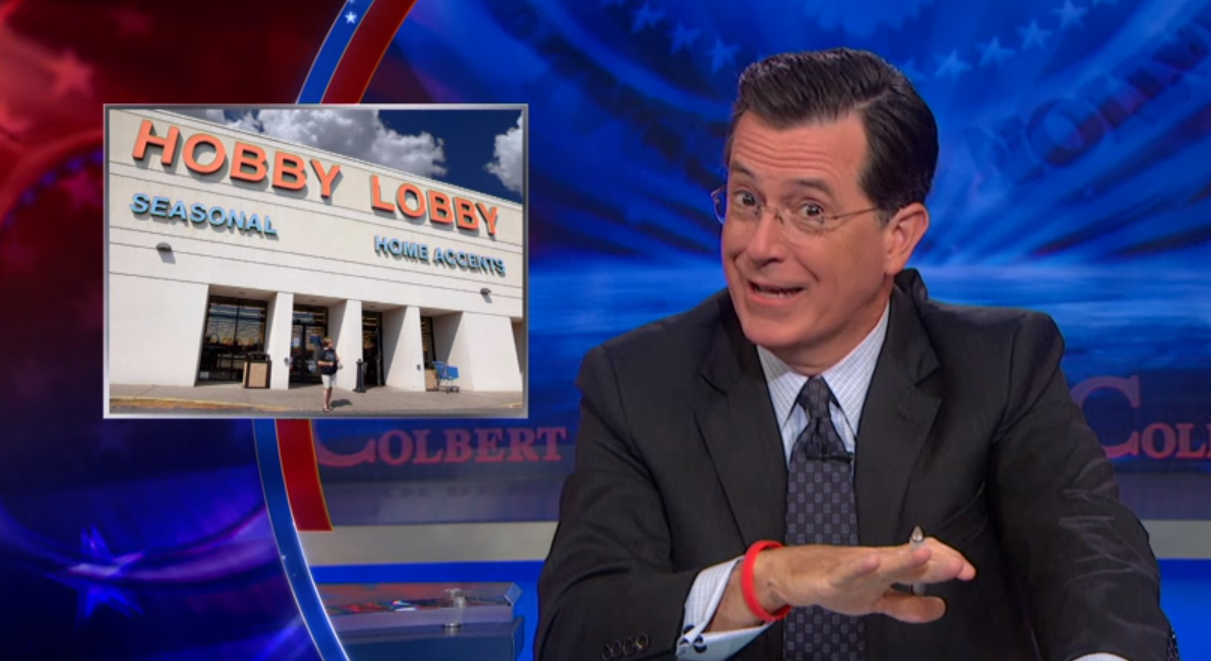 Stephen Colbert on Hobby Lobby decision (screenshot)