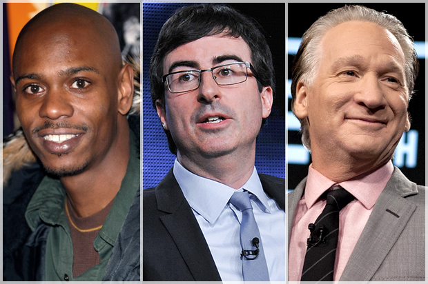 Dave Chappelle, John Oliver, Bill Maher (<a href='http://www.shutterstock.com/gallery-921176p1.html'>Everett Collection</a> via <a href='http://www.shutterstock.com/'>Shutterstock</a>/AP/Richard Shotwell/Janet Van Ham)