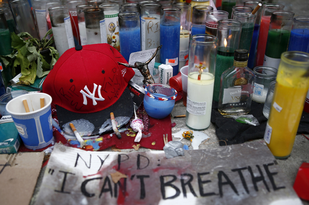 A memorial for Eric Garner in Staten Island, New York, July 21, 2014. (Reuters/Eduardo Munoz)