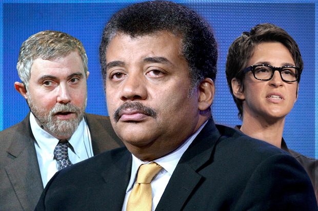 Paul Krugman, Neil deGrasse Tyson, Rachel Maddow (AP/Fredrik Persson/Richard Shotwell/Chris Pizzello/Photo collage by Salon)