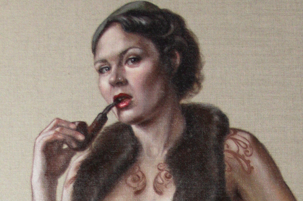 Detail of "Portrait of Ms Ruby May, Standing" by Leena McCall (leenamccall.com)