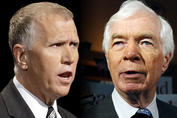Thom Tillis, Thad Cochran (AP/Rogelio V. Solis/Photo montage by Salon)