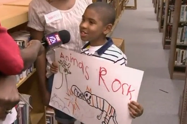 A child at the Ferguson Public Library (Fox News 2)
