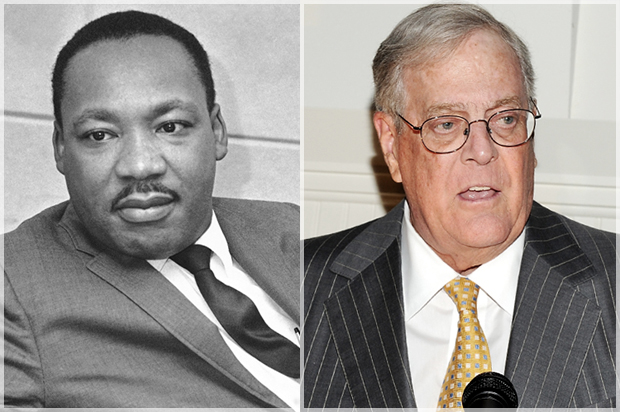 Dr. Martin Luther King Jr., David Koch (AP/Evan Agostini)