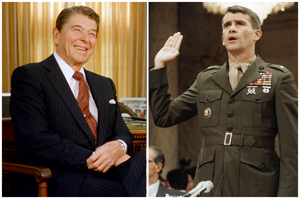 Ronald Reagan, Oliver North (AP/Barry Thumma/Lana Harris)