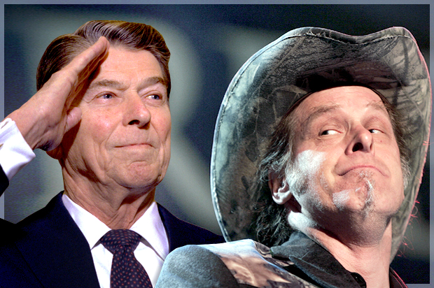 Ronald Reagan, Ted Nugent (AP/Morry Gash/Photo montage by Salon)