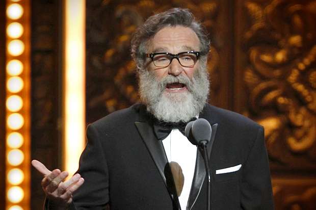 Robin Williams presents at the 65th annual Tony Awards, June 12, 2011. (AP/Jeff Christensen)