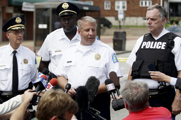 St. Louis Police Chief Sam Dotson speaks to reporters in St. Louis, Missouri August 19, 2014. (Reuters/Joshua Lott)