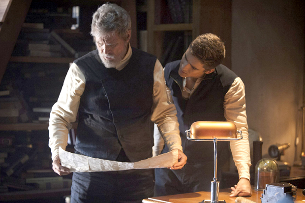 Jeff Bridges and Brenton Thwaites in "The Giver" (The Weinstein Company)