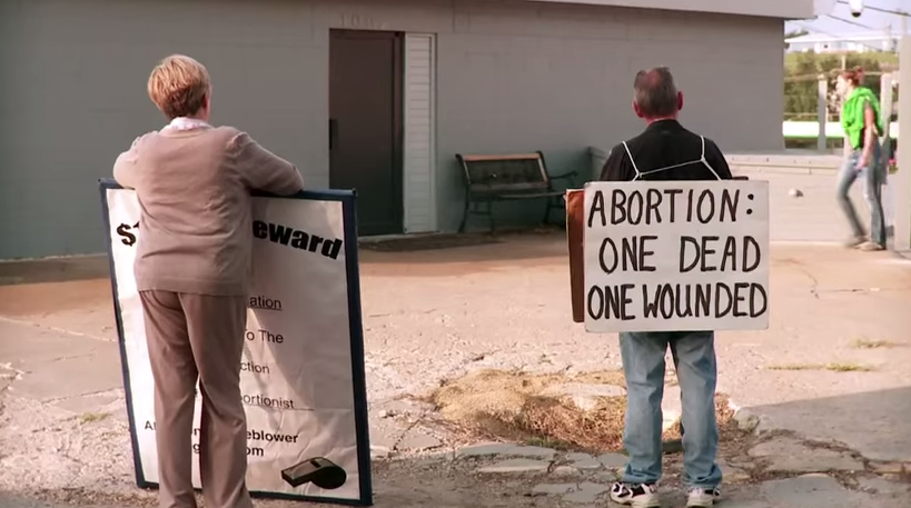 Protestors featured in "After Tiller"