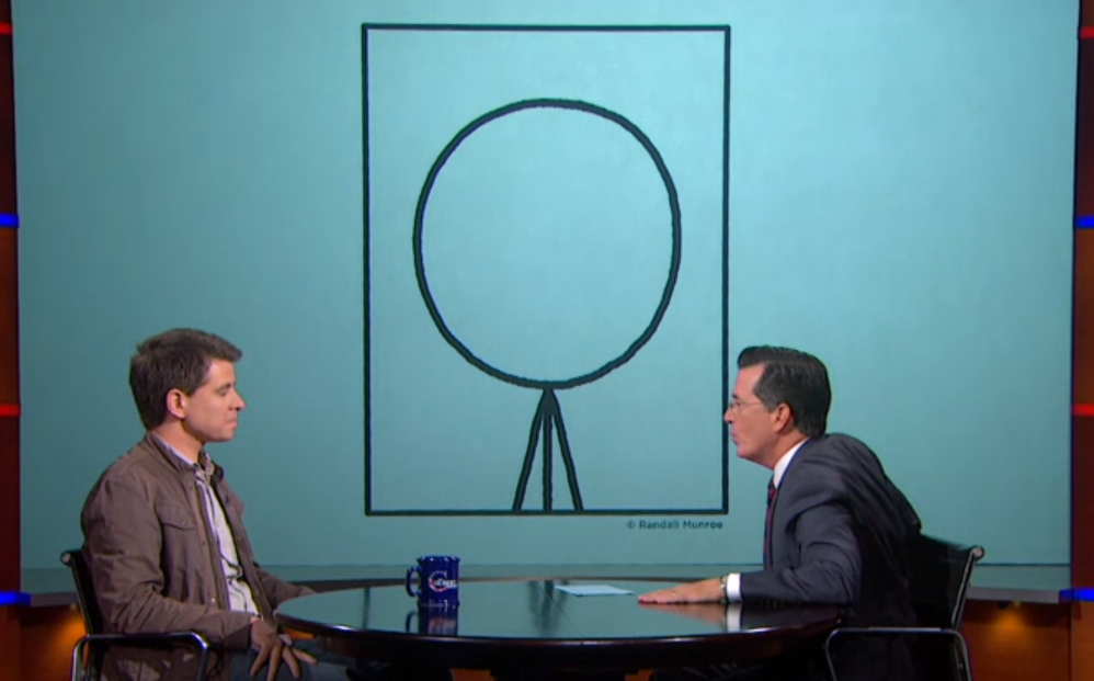 Randall Munroe with Stephen Colbert (screenshot/The Colbert Report)