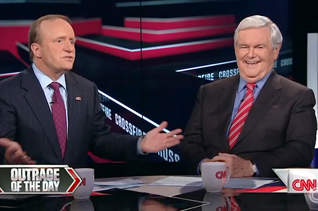 Paul Begala and Newt Gingrich on "Crossfire" (CNN)