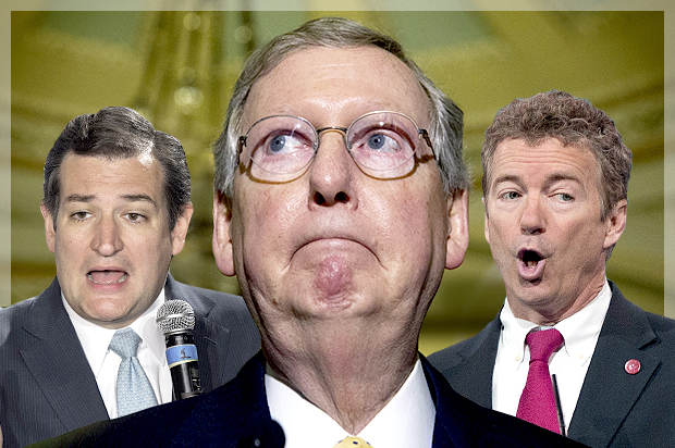 Ted Cruz, Mitch McConnell, Rand Paul (Reuters/Lucas Jackson/AP/Manuel Balce Ceneta/photo montage by Salon)