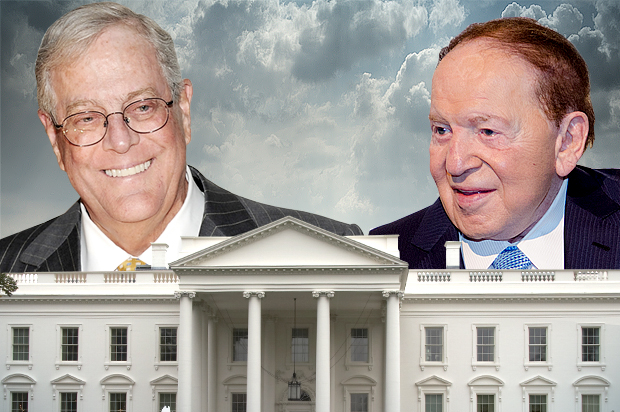 David Koch, Sheldon Adelson (AP/Evan Agostini/Scott Roth/photo montage by Salon)